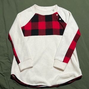 Red Plaid and Cream Sweater!